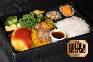 Wハンバーグ ゴールデンマスタード付き